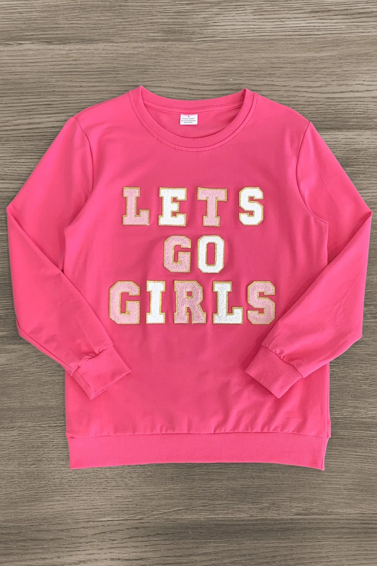 Mom & Me - "Let's Go Girls" Pink Long Sleeve Top