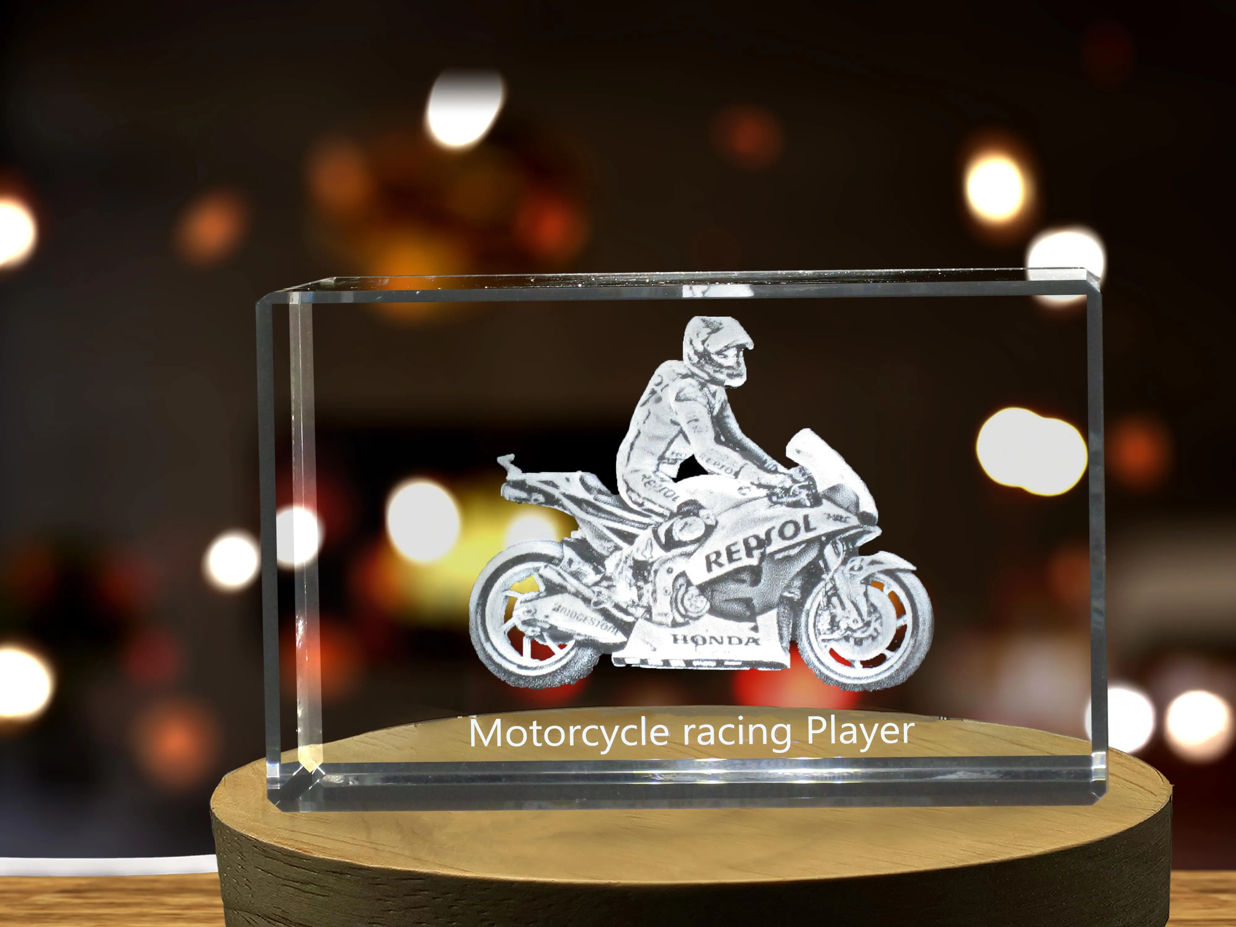 Motorcycle Racing Player 3D Engraved Crystal 3D Engraved Crystal Keepsake/Gift/Decor/Collectible/Souvenir