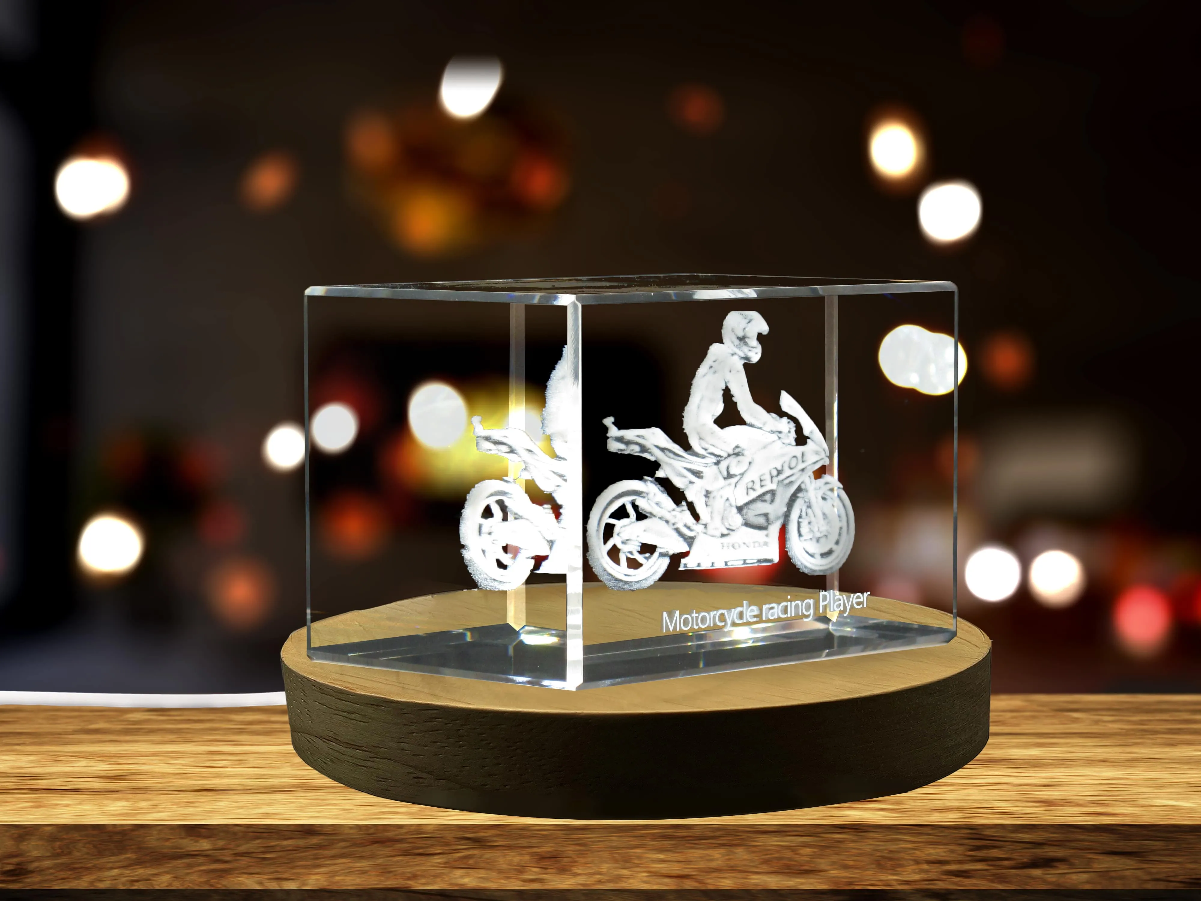 Motorcycle Racing Player 3D Engraved Crystal 3D Engraved Crystal Keepsake/Gift/Decor/Collectible/Souvenir