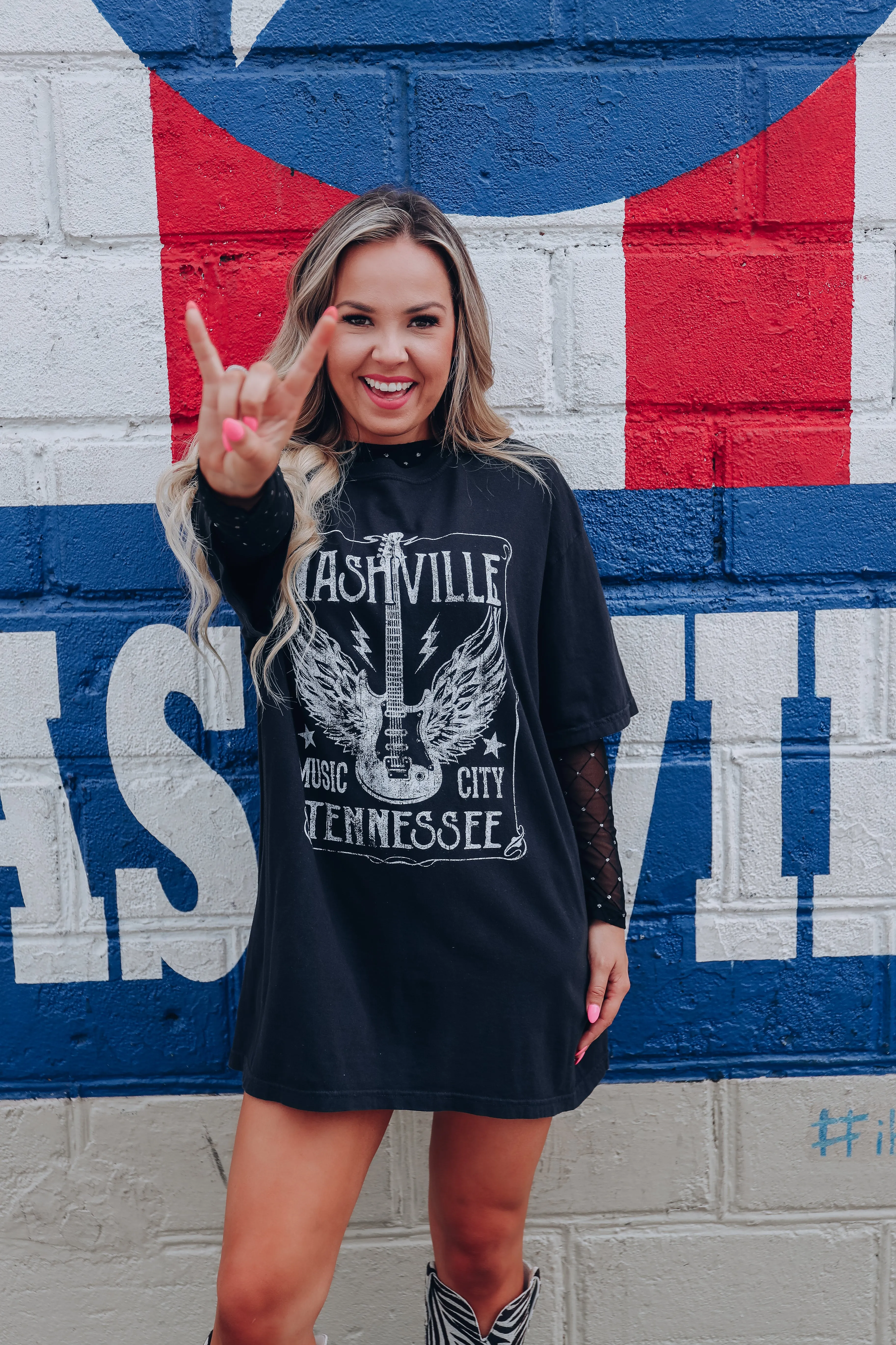 Nashville Music City Graphic Tee - Black