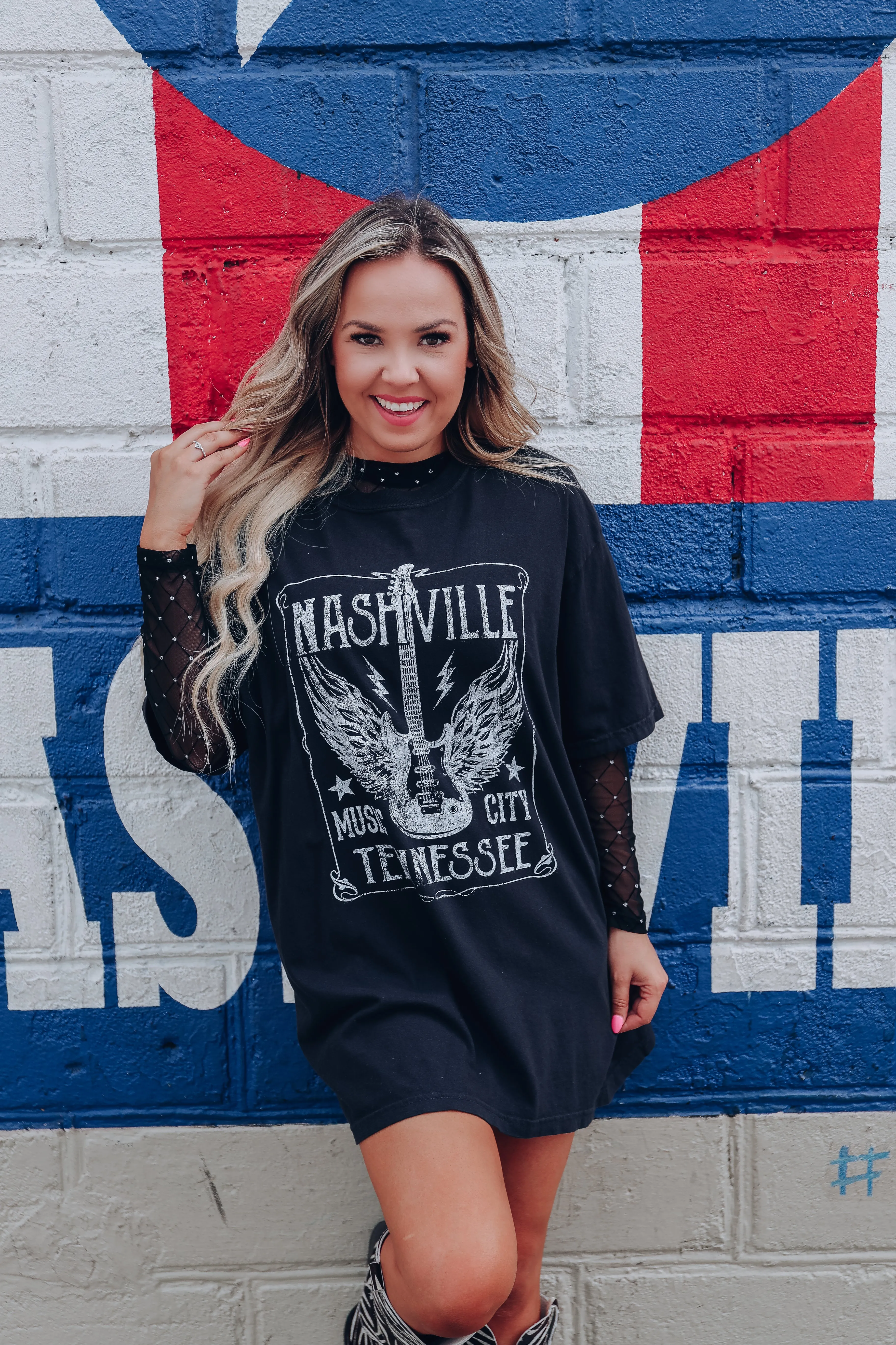 Nashville Music City Graphic Tee - Black