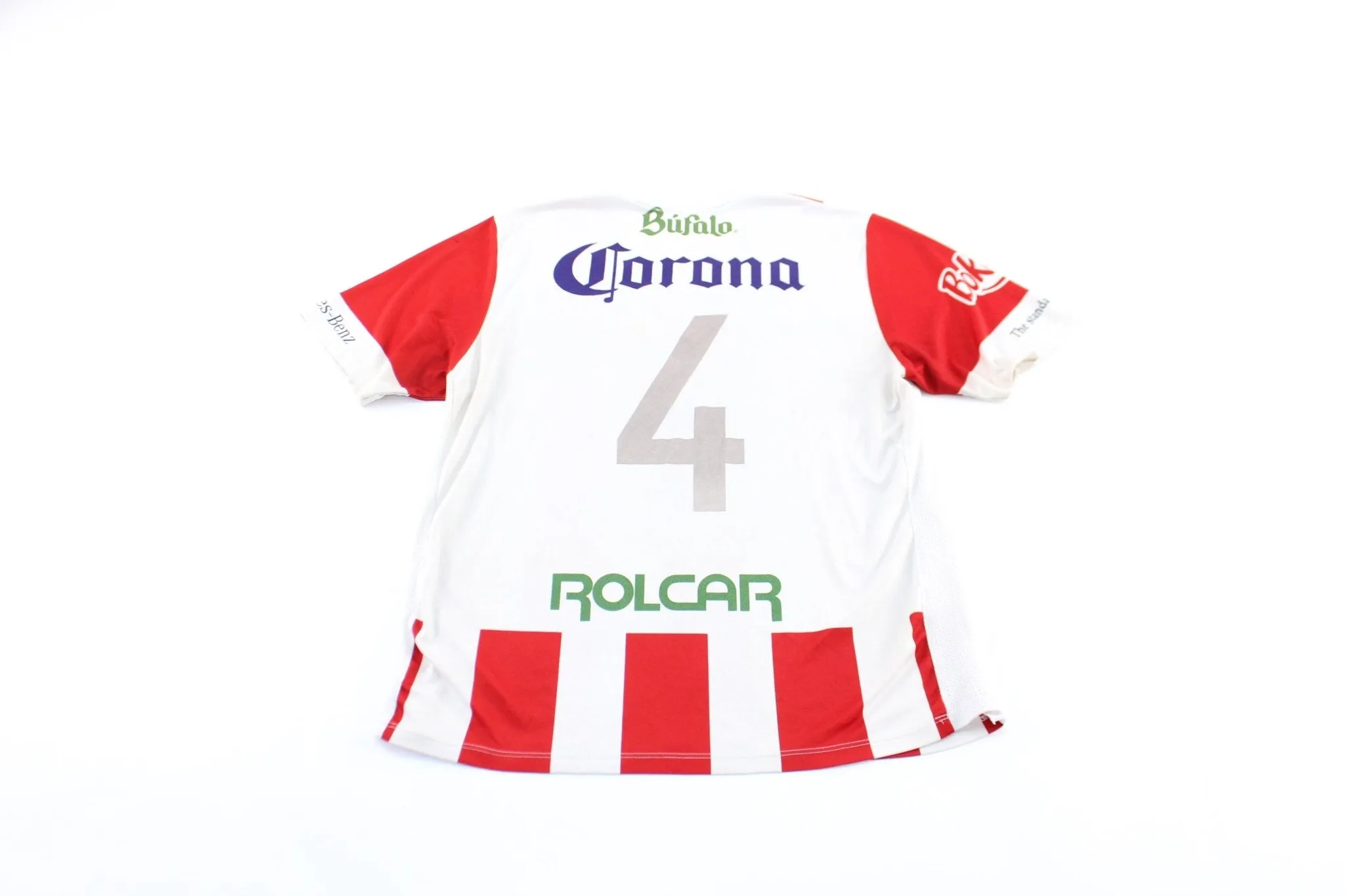 Necaxa Embroidered Patch Red & White Striped Soccer Jersey