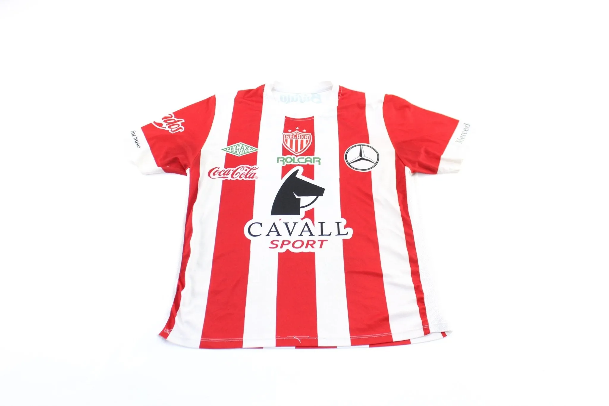 Necaxa Embroidered Patch Red & White Striped Soccer Jersey