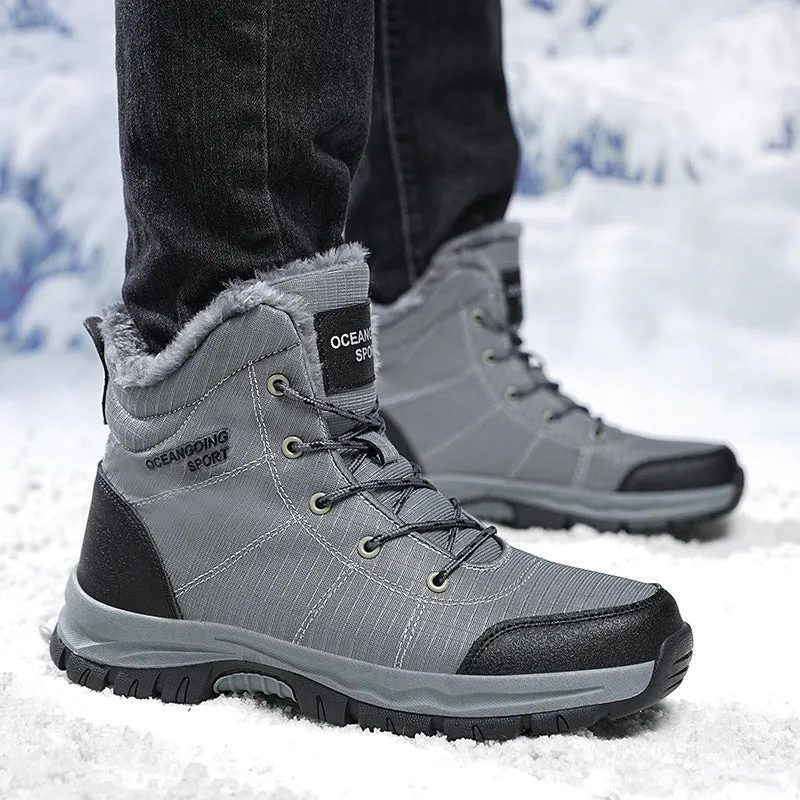 New men's winter Oxford cloth outdoor waterproof non-slip hiking boots warm non-slip men's shoes 39-48