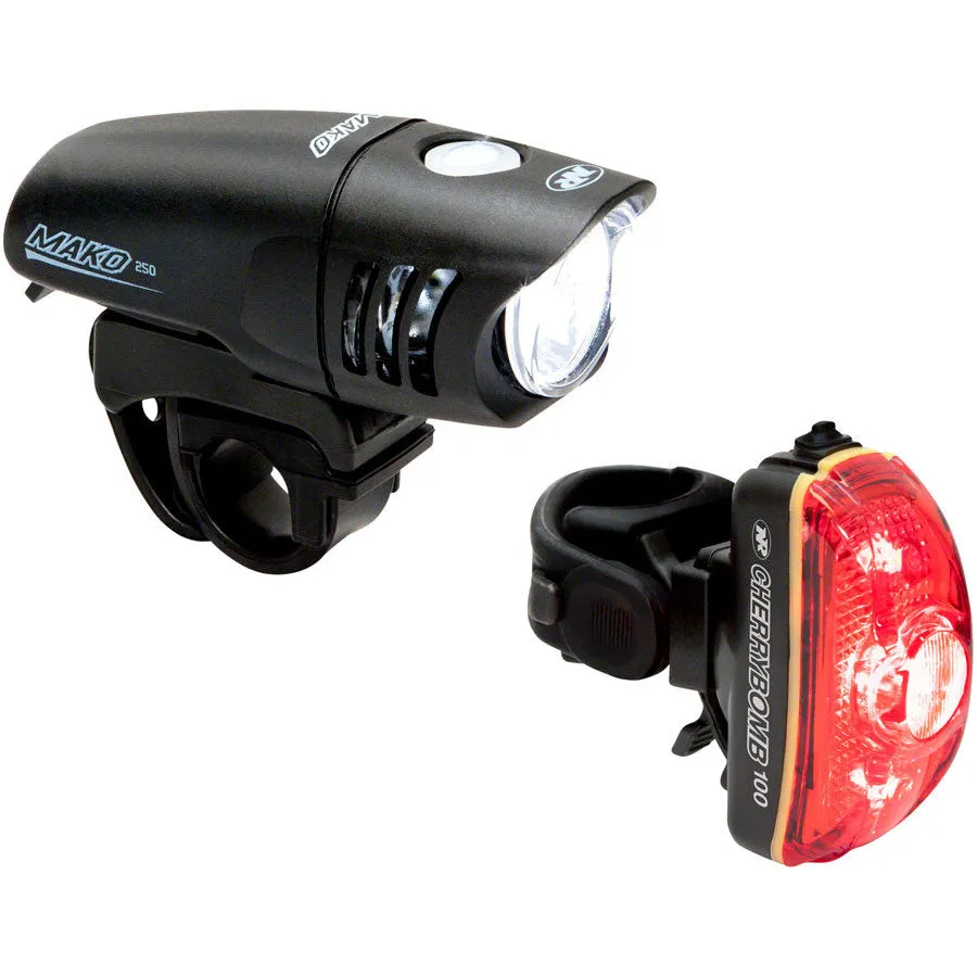 NiteRider Mako 250 Headlight and CherryBomb 100 Taillight Set