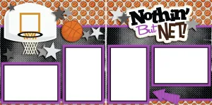 Nothin But Net Purple - Digital Scrapbook Pages - INSTANT DOWNLOAD