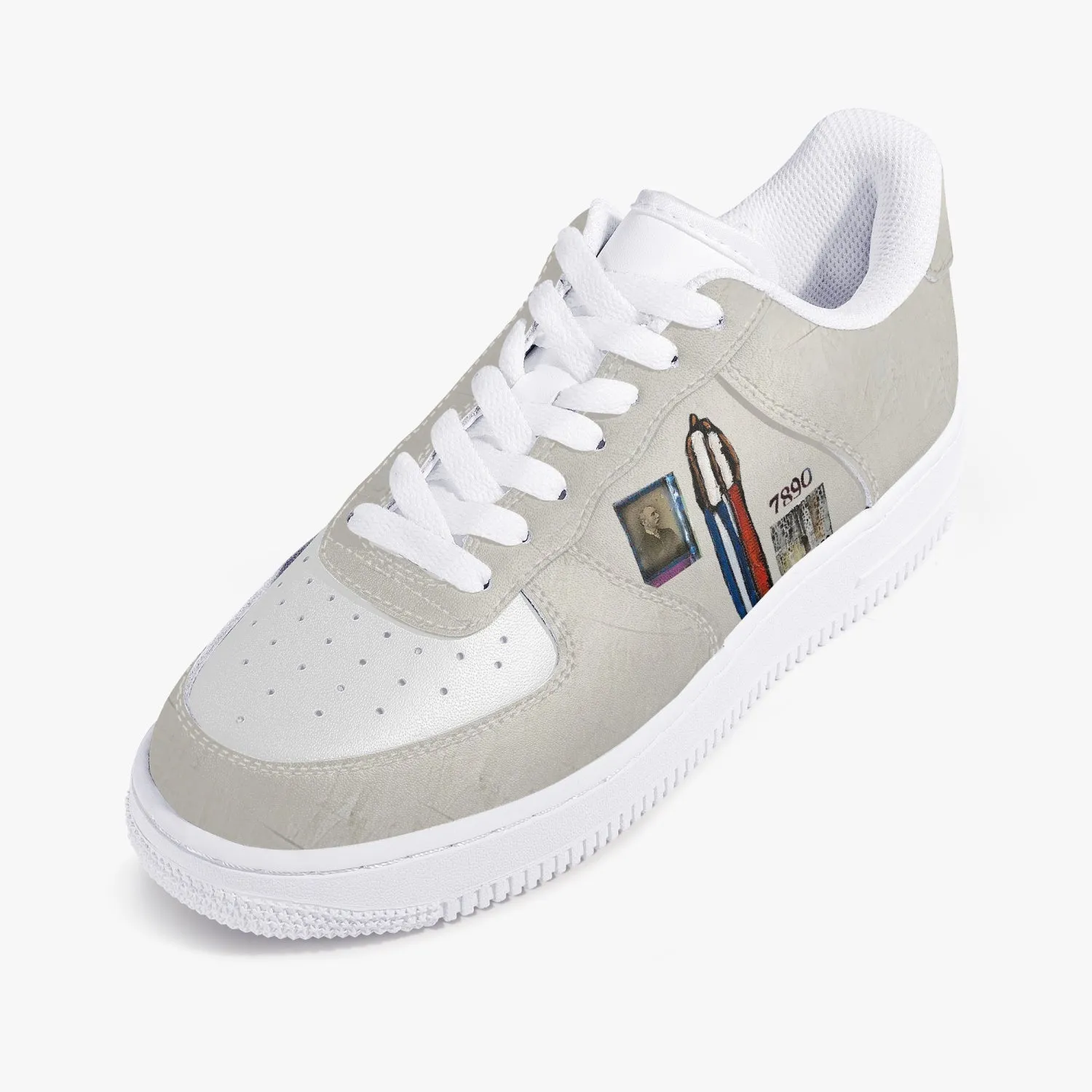 Open arms Low-Top Leather Sports Sneakers