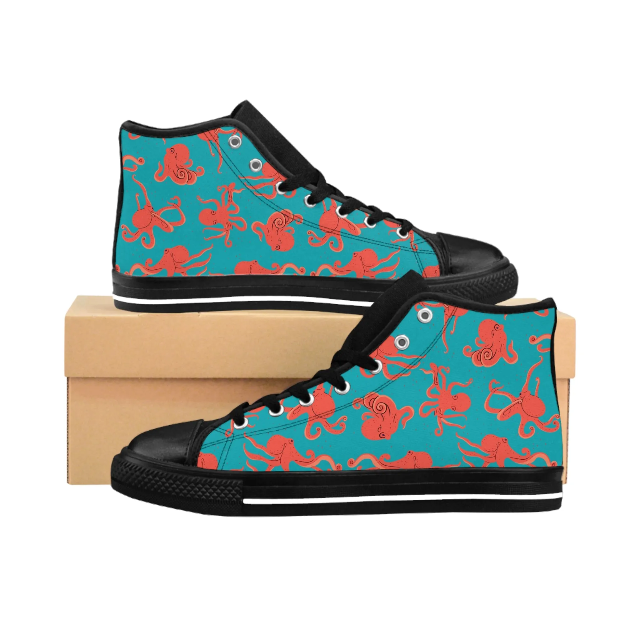 Orange Octopus Women's Classic Sneakers