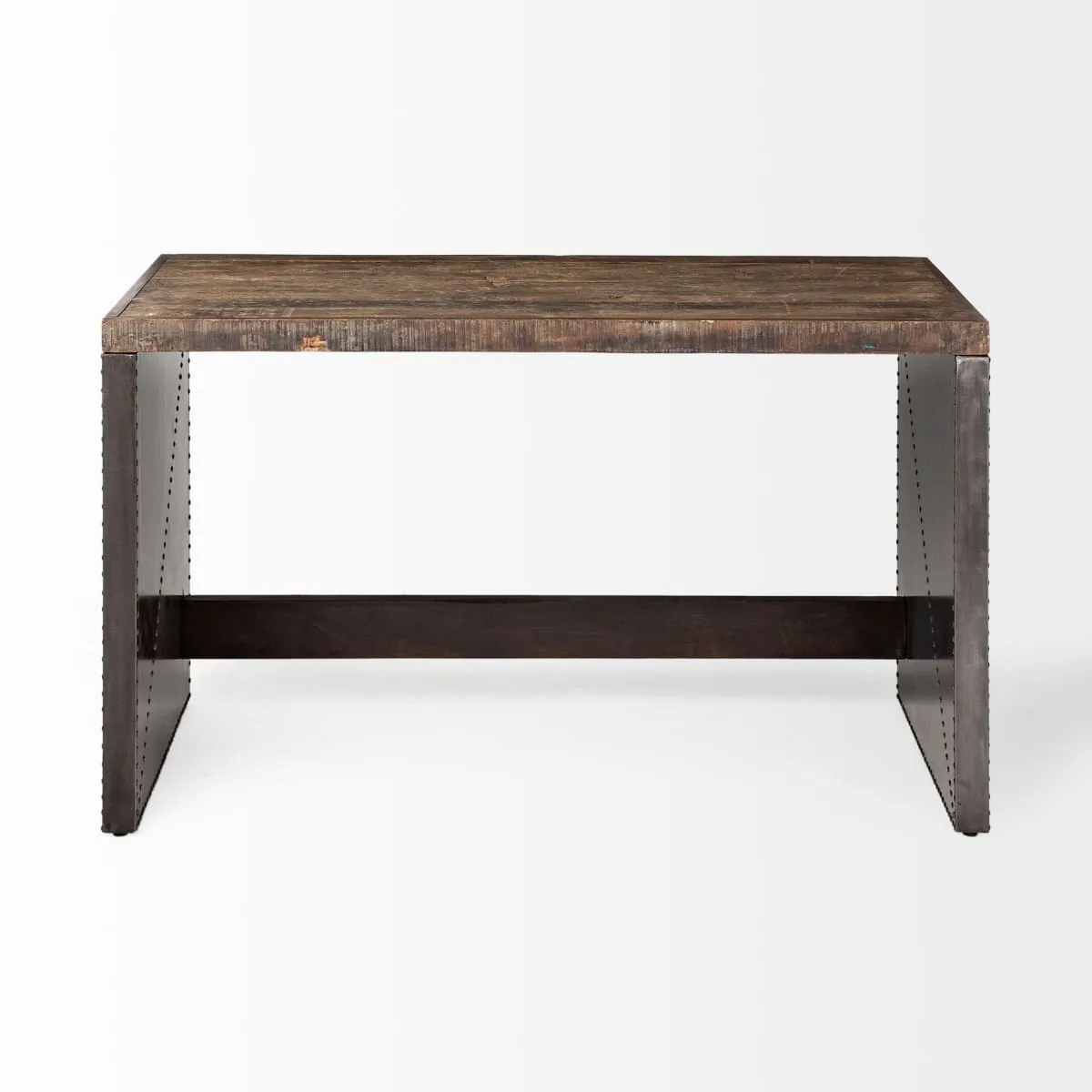 Orwell Office Desk Brown Wood | Black Metal