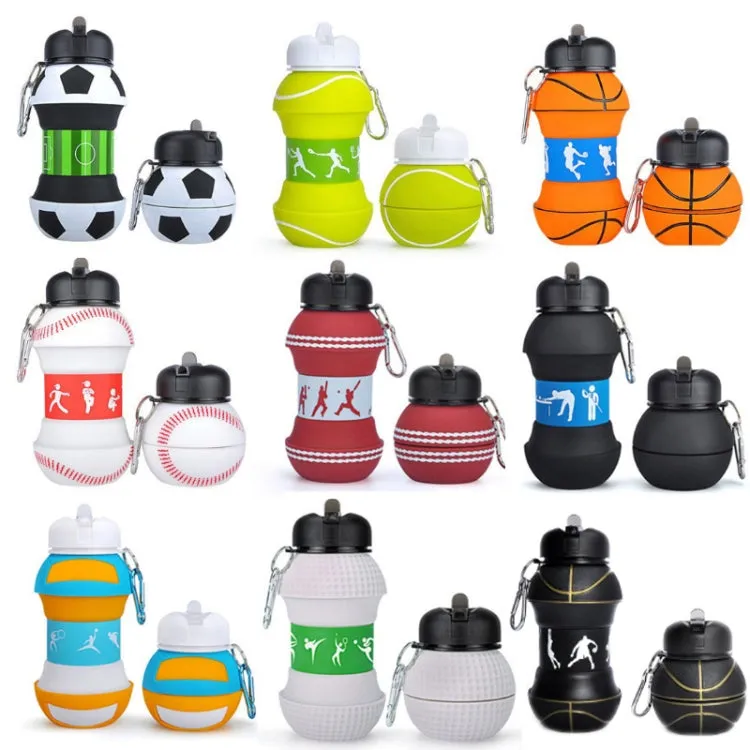 Outdoor Sports Anti-fall Water Bottle Portable Leak-proof Silicone Folding Cup, Shape: Golf(550ml)