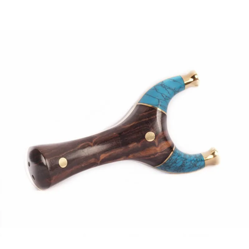 Outdoor Sports Brass Stitching Purple Sandalwood Turquoise Recurve Flying Tiger Slingshot