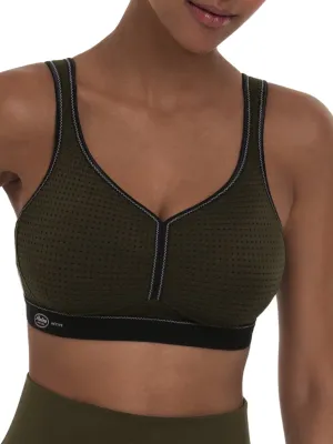 Performance Sports Bra - Dark Olive/Black