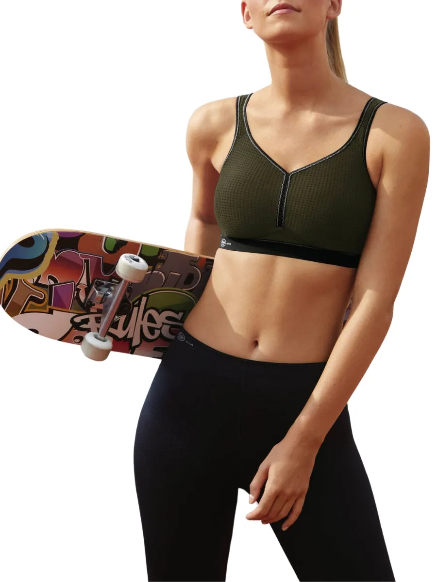 Performance Sports Bra - Dark Olive/Black