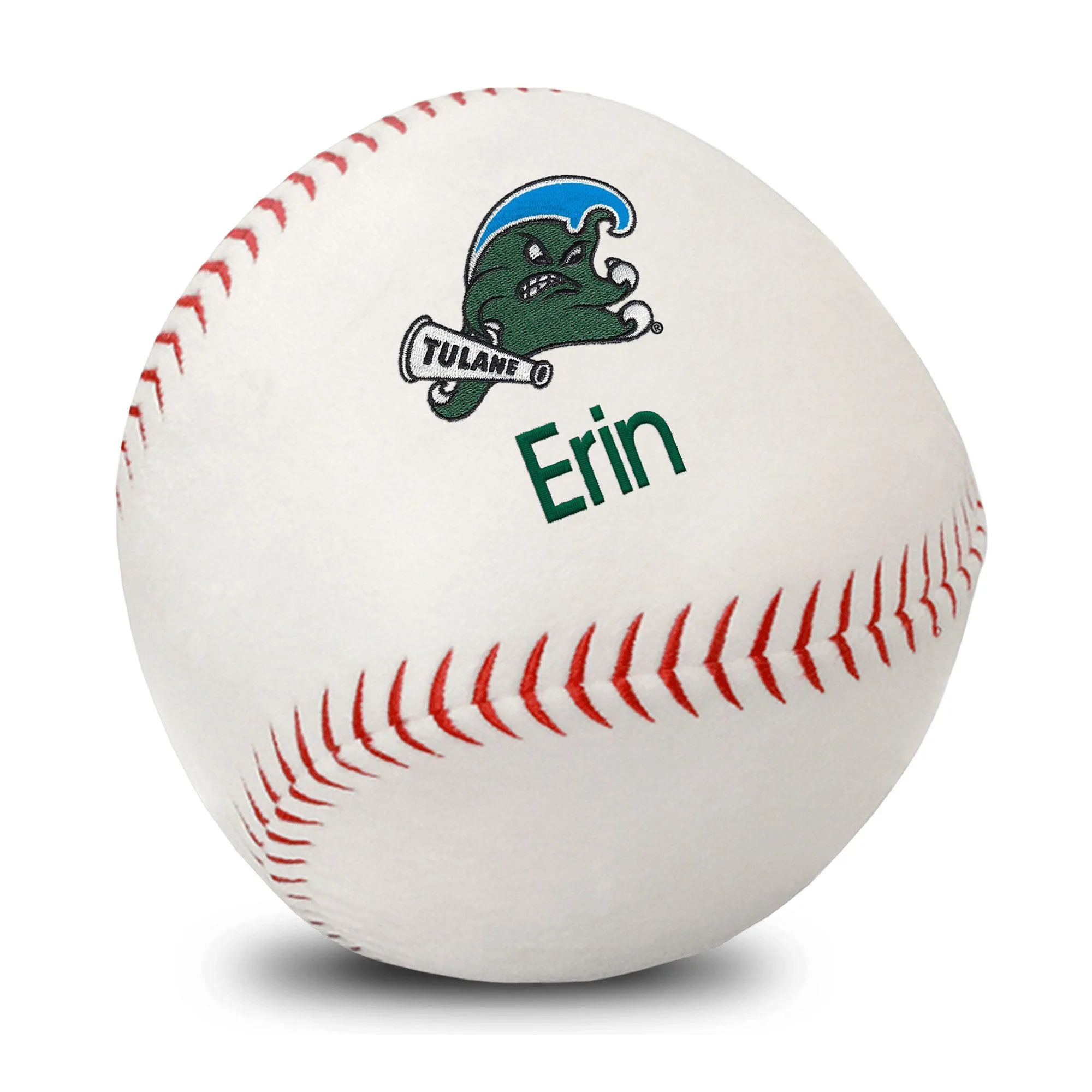 Personalized Tulane Green Wave Plush Baseball