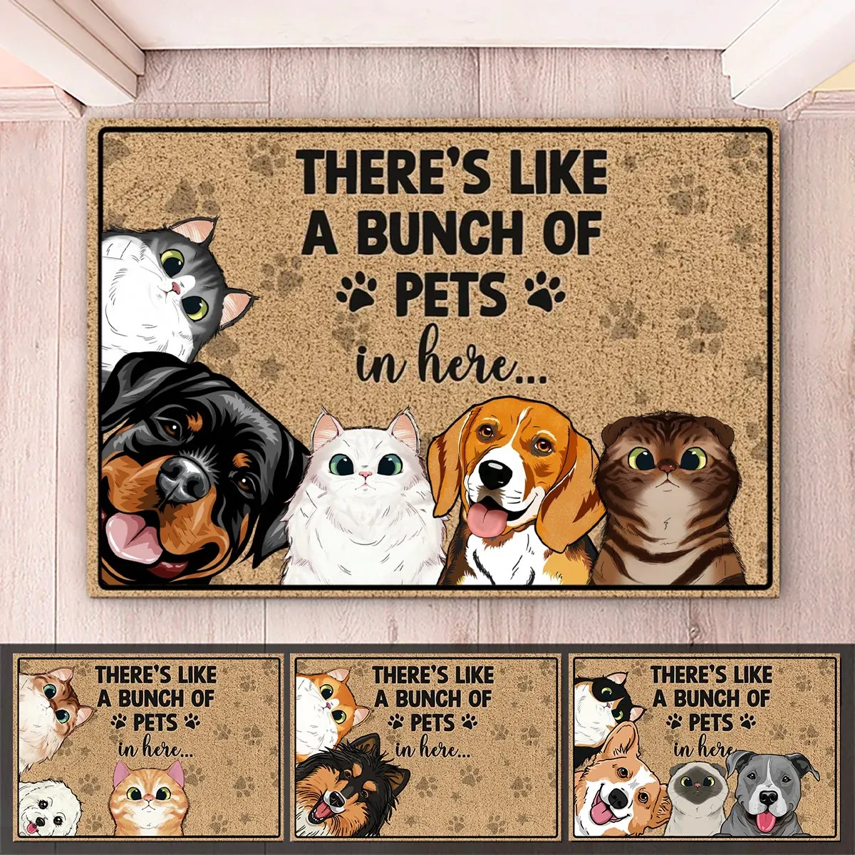 Pet Lovers - There's Like A Bunch Of Pet In Here - Personalized Doormat (TB)