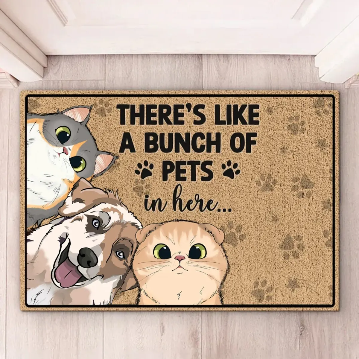 Pet Lovers - There's Like A Bunch Of Pet In Here - Personalized Doormat (TB)