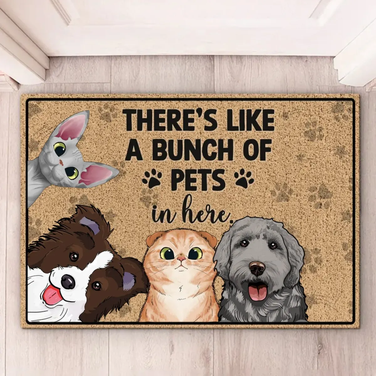 Pet Lovers - There's Like A Bunch Of Pet In Here - Personalized Doormat (TB)