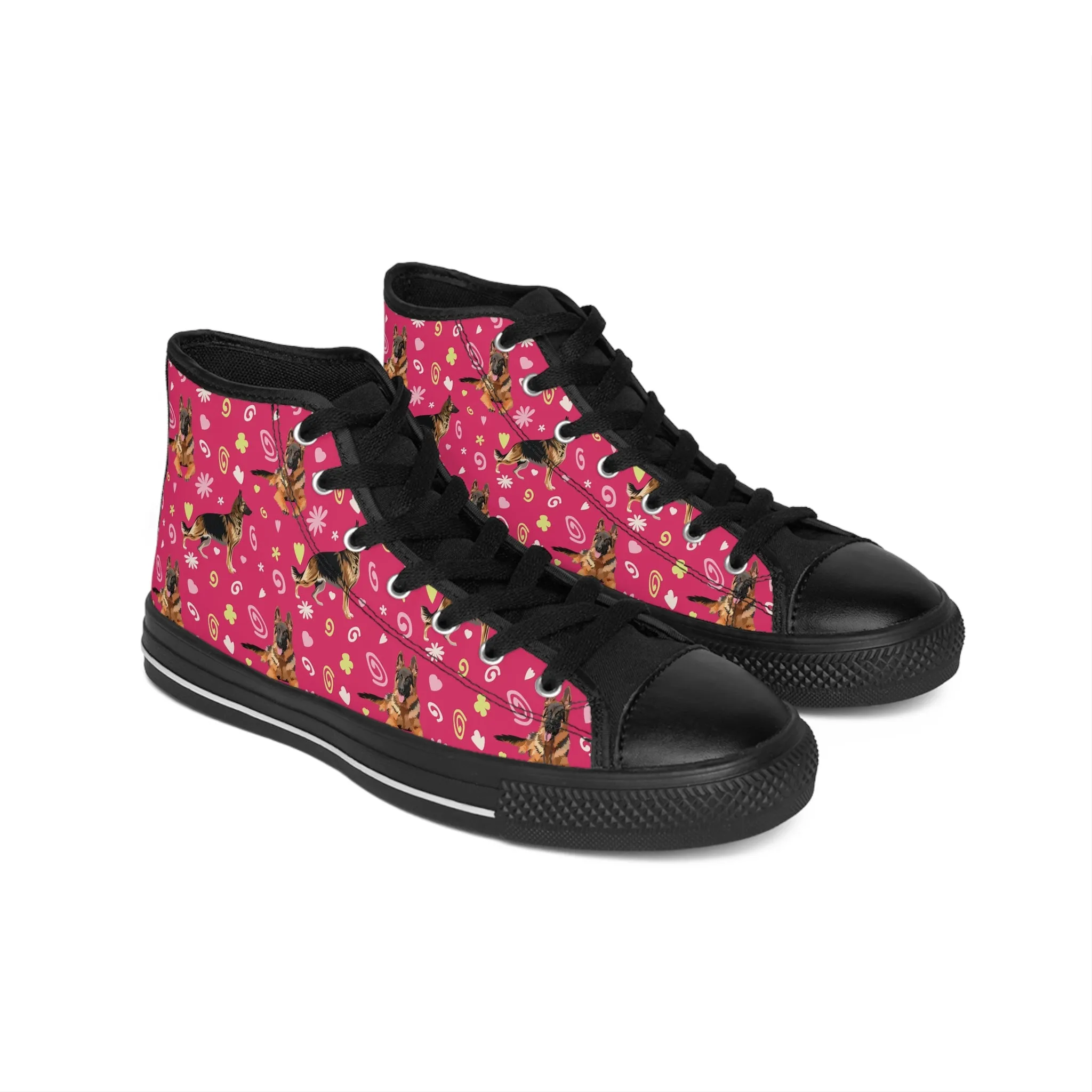 Pink German Sheperd Women's Classic Sneakers