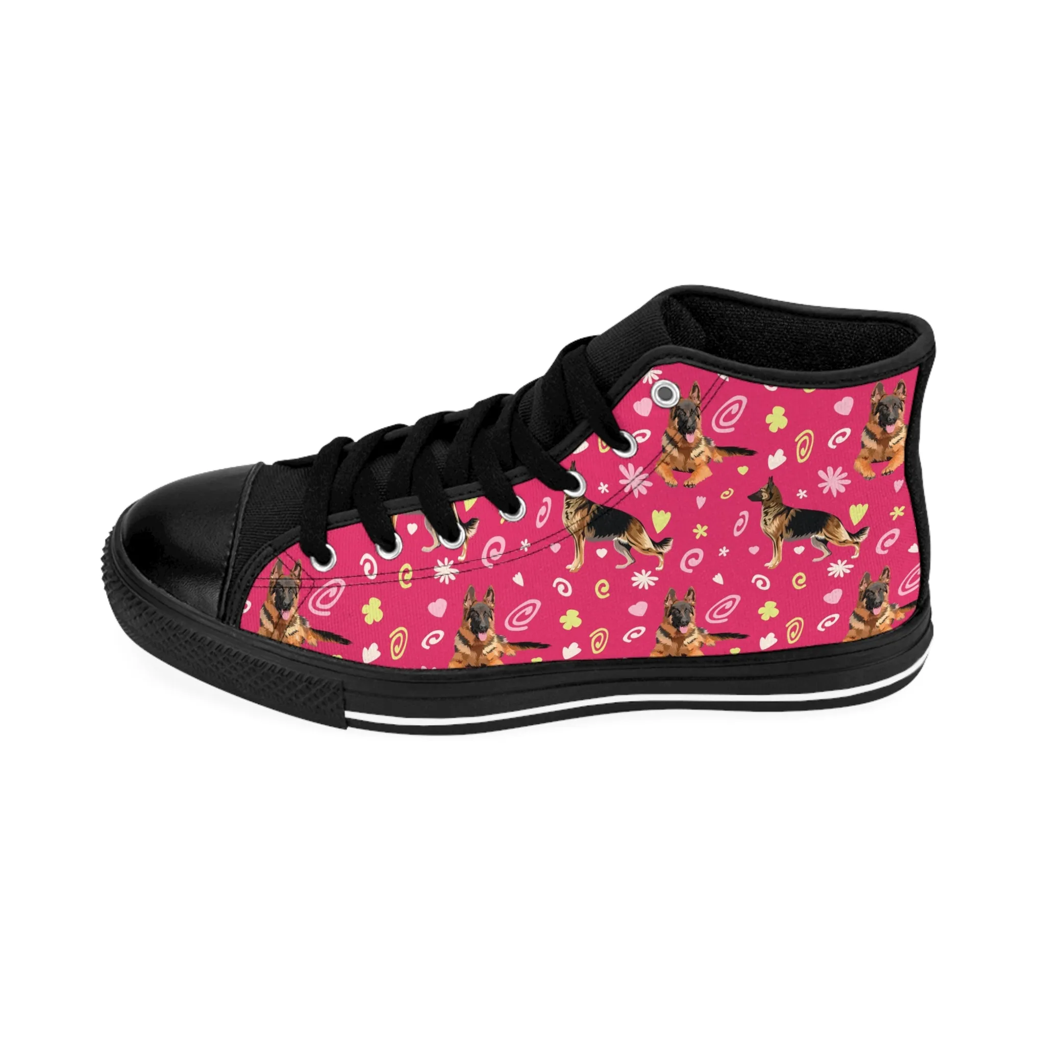 Pink German Sheperd Women's Classic Sneakers