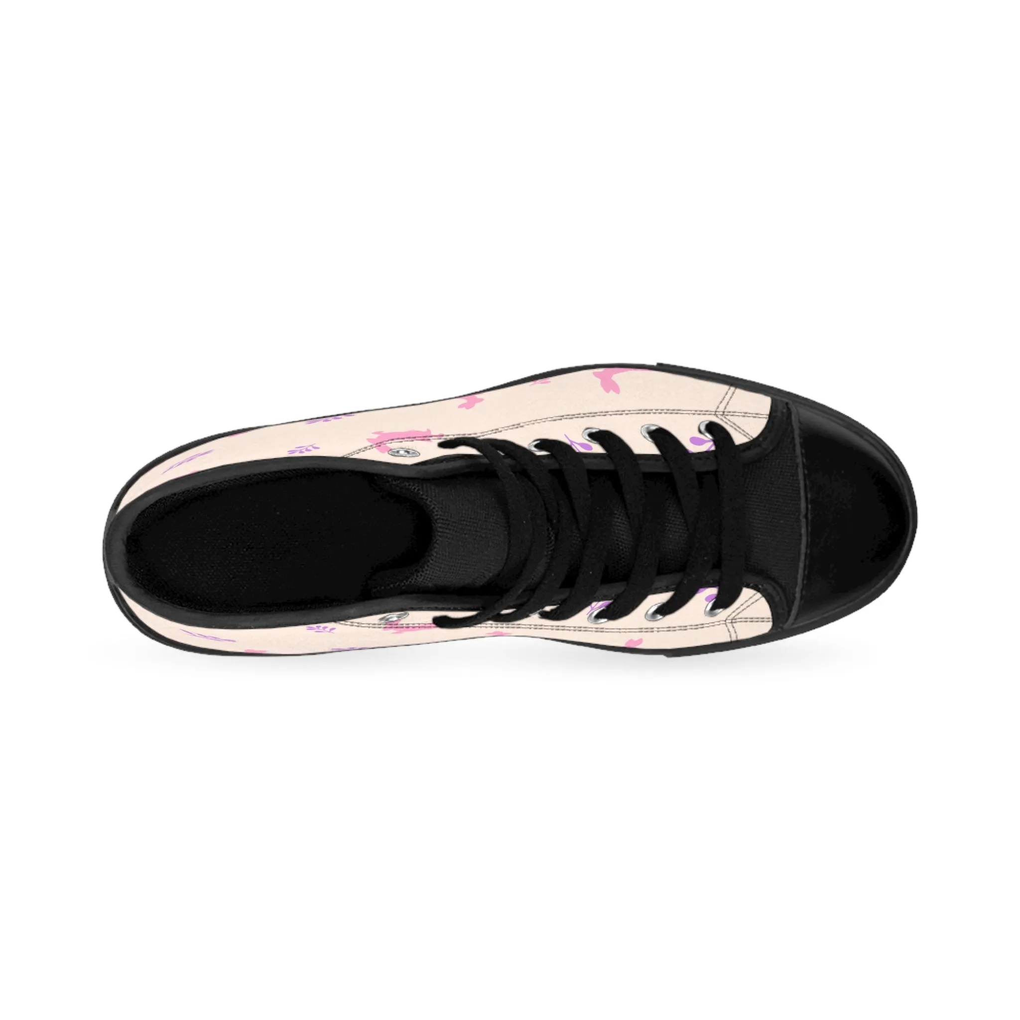 Purple and Pink Bunny Women's Classic Sneakers