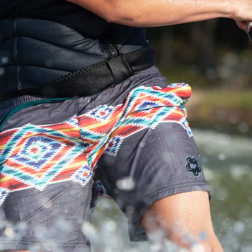 "Bigwake" Black Board Shorts (Rocker Collection)