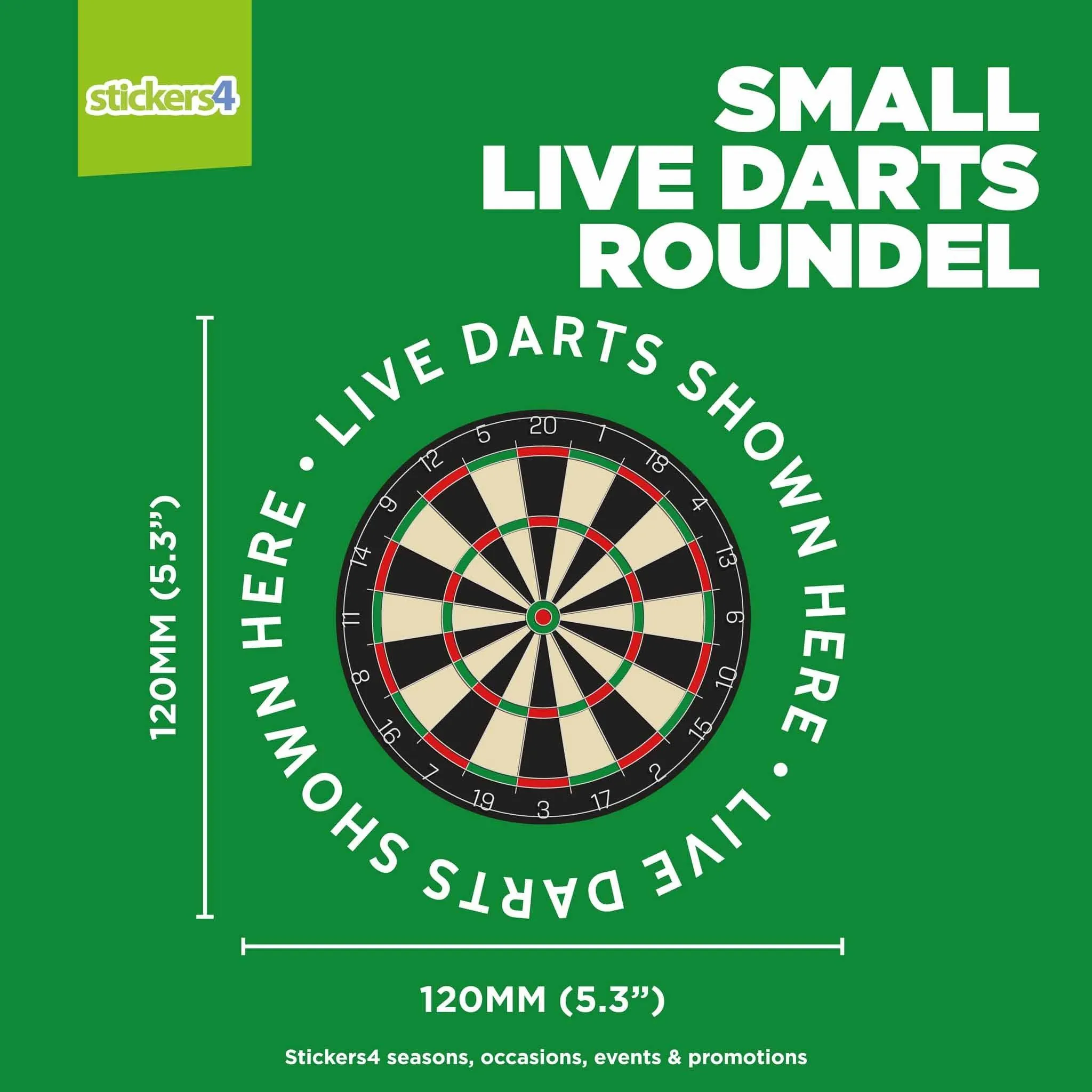 "Live Darts Shown Here" Roundel Window Sticker