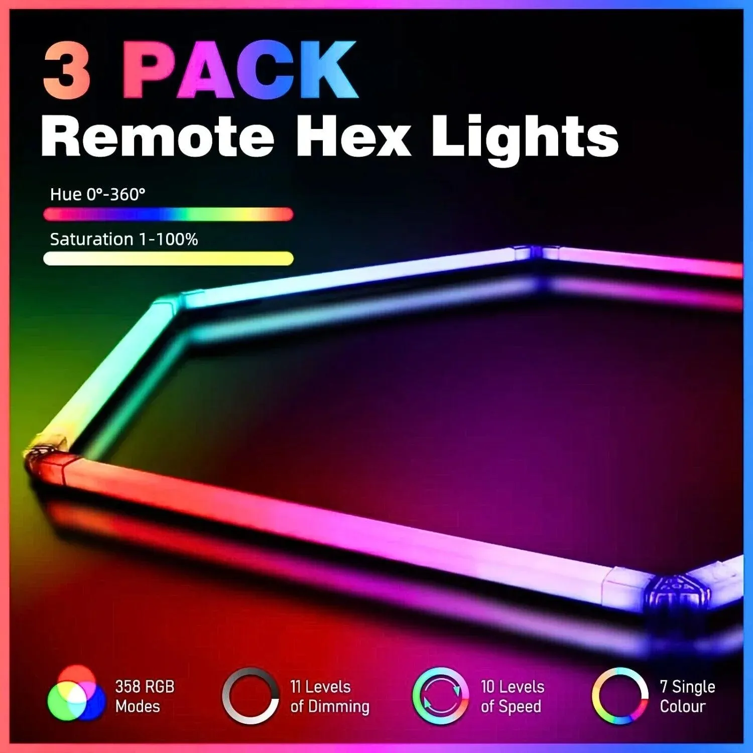 RGB Hexagrid LED Hexagon Ultrabright LED Multicolour Hex Lights - Eight Hex Grid