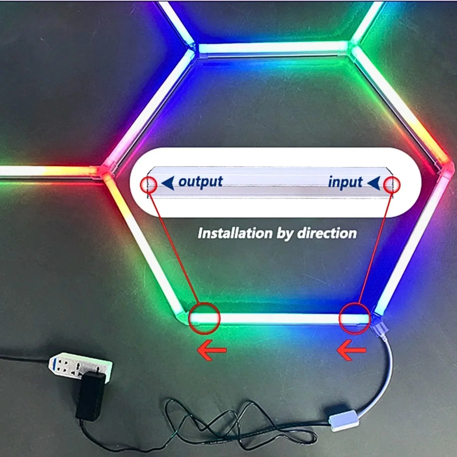 RGB Hexagrid LED Hexagon Ultrabright LED Multicolour Hex Lights - Eight Hex Grid