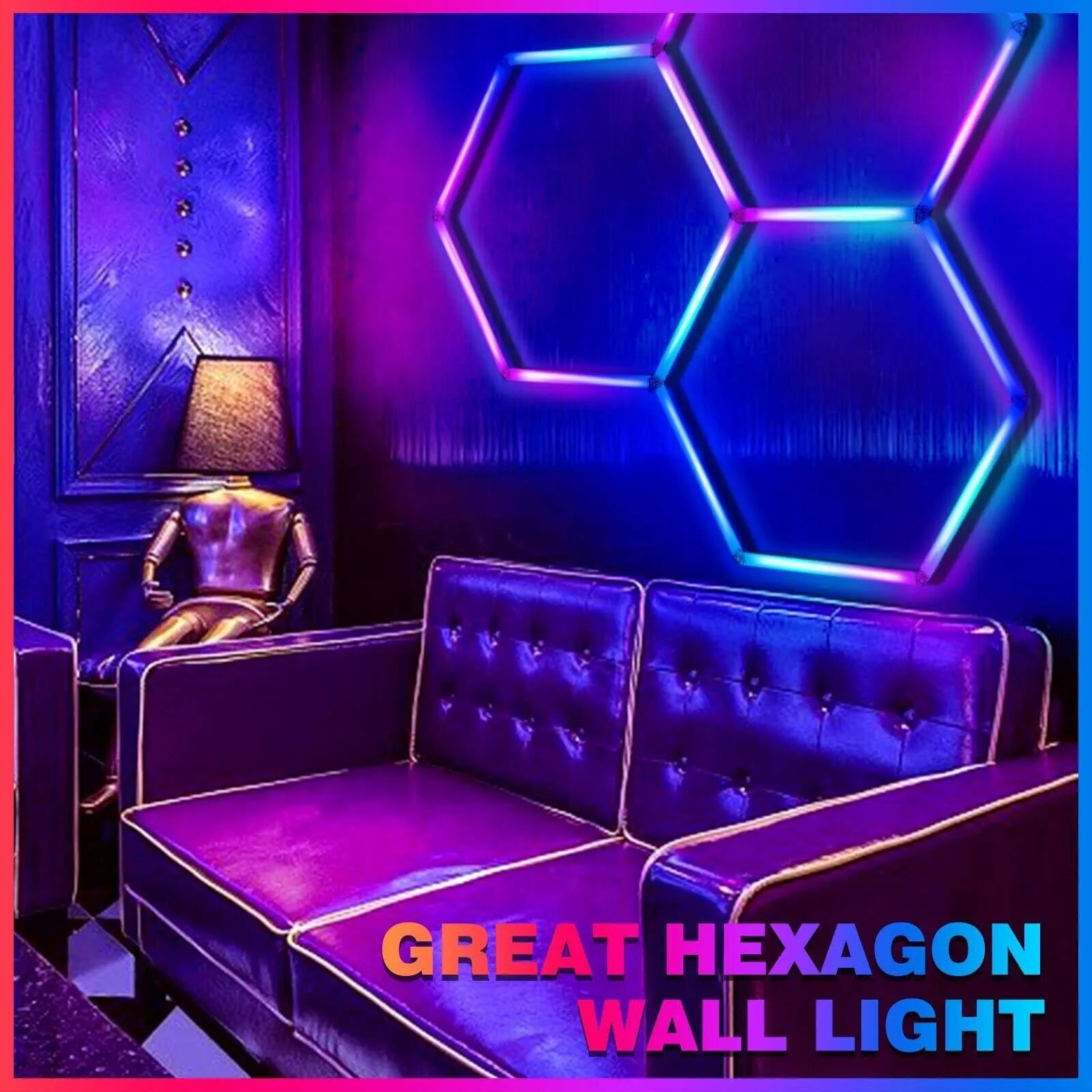 RGB Hexagrid LED Hexagon Ultrabright LED Multicolour Hex Lights - Five Hex Grid