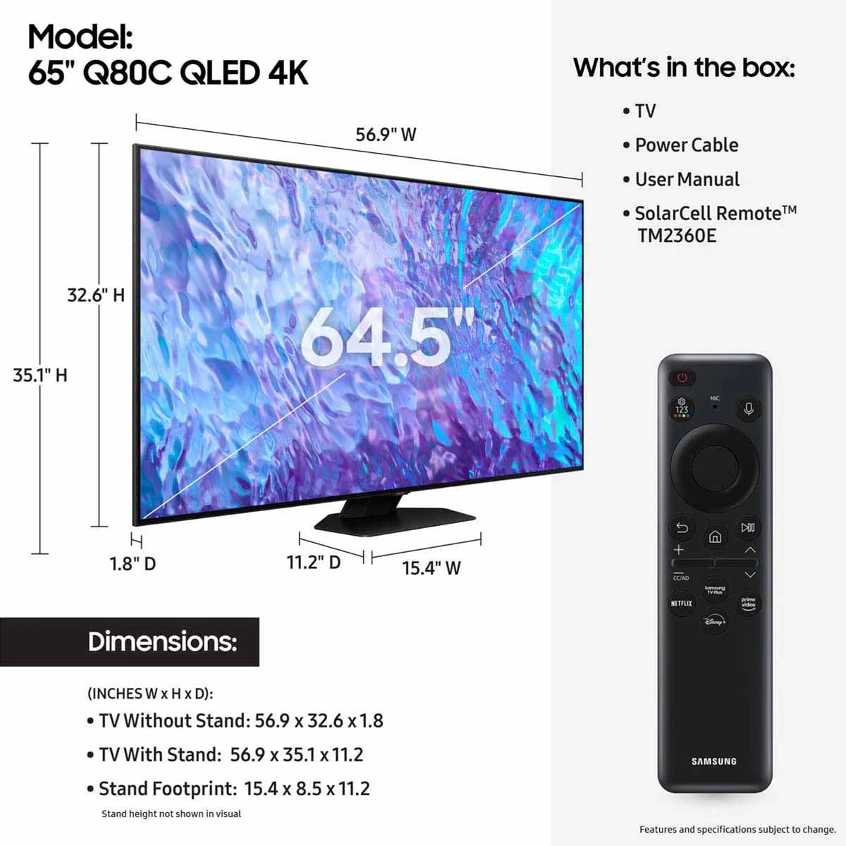 Samsung Q80C QLED 4K Smart TV (2023)