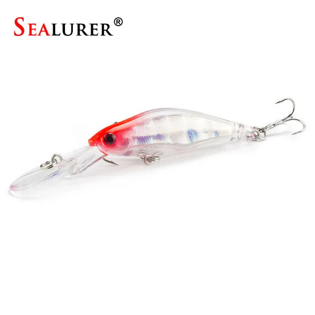 SEALURER 1Pcs  Laser  Wobblers Fishing Tackle 3D Eyes Sinking Minnow Fishing Lure Crankbait 6# hook