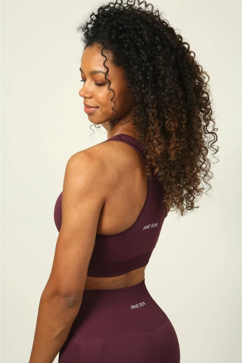 Seamless Sports Bra - Dark Burgundy