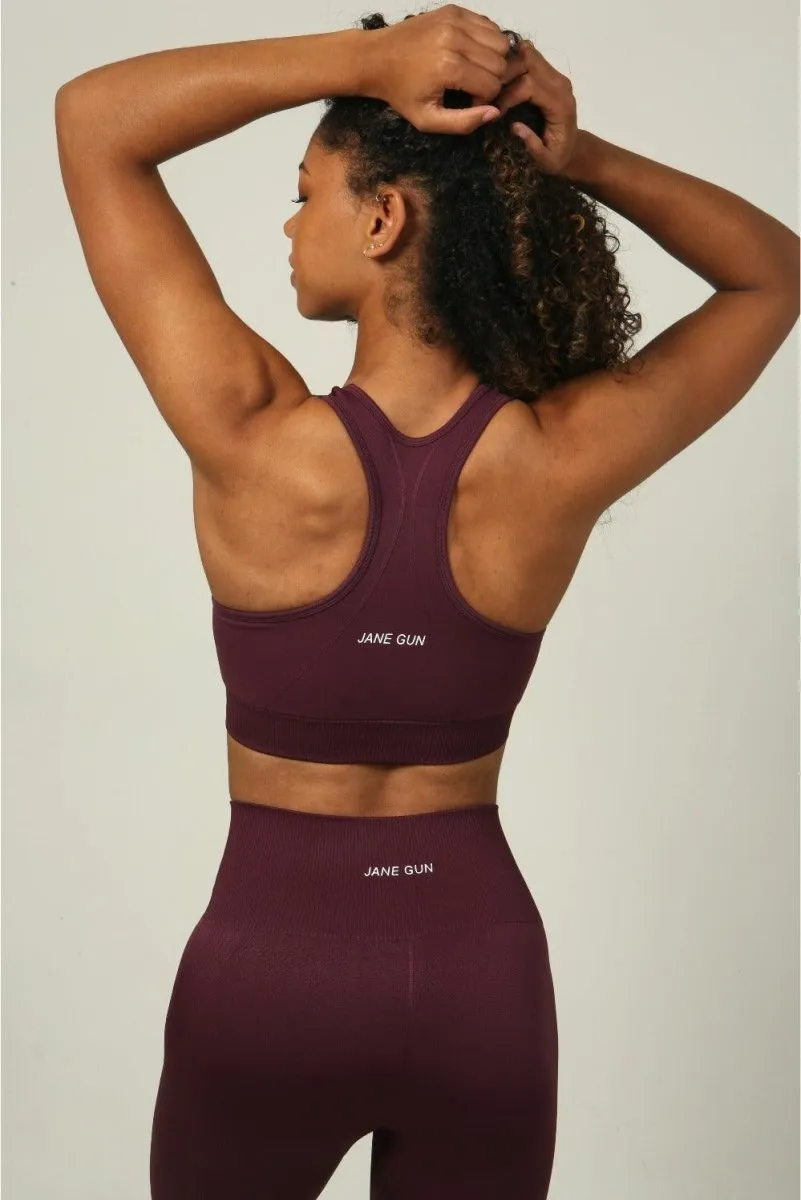 Seamless Sports Bra - Dark Burgundy