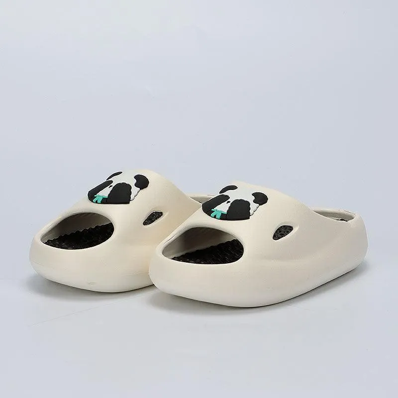 Slip-on Feeling Height Increasing Slippers Summer Outdoor Cartoon Platform Interior Home Slippers