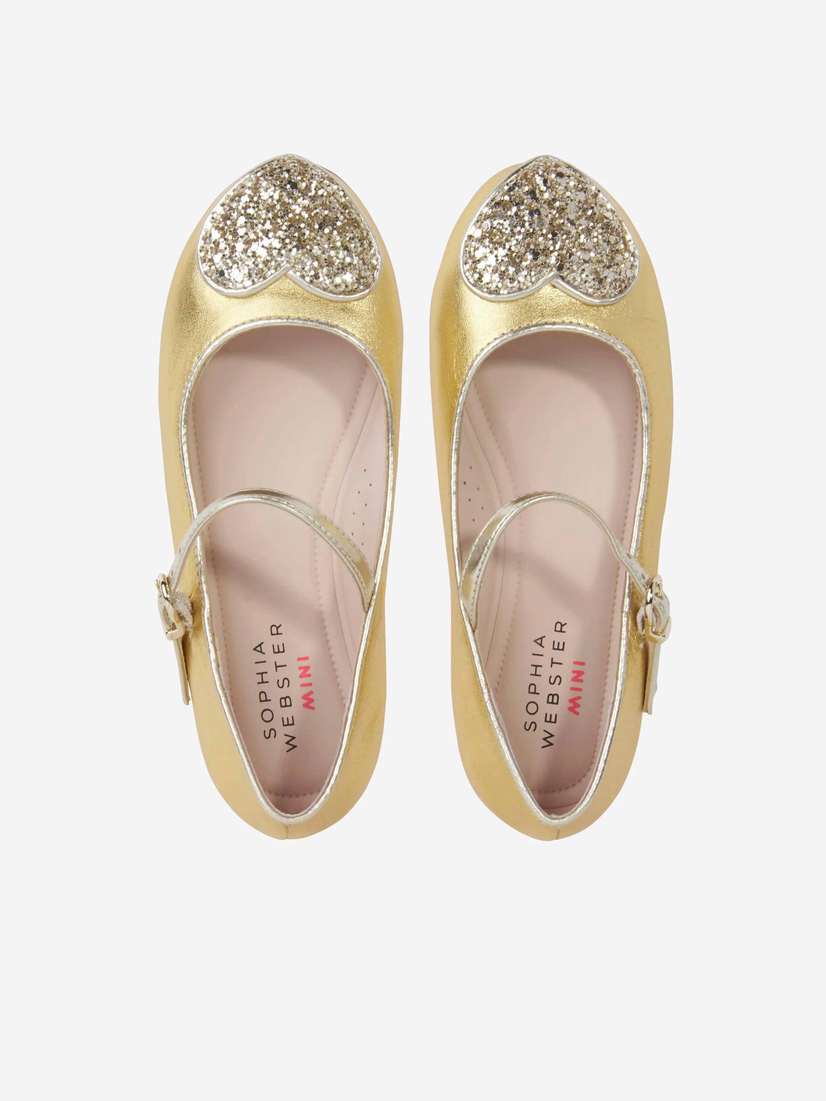 Sophia Webster Girls Leather Amora Shoes in Gold