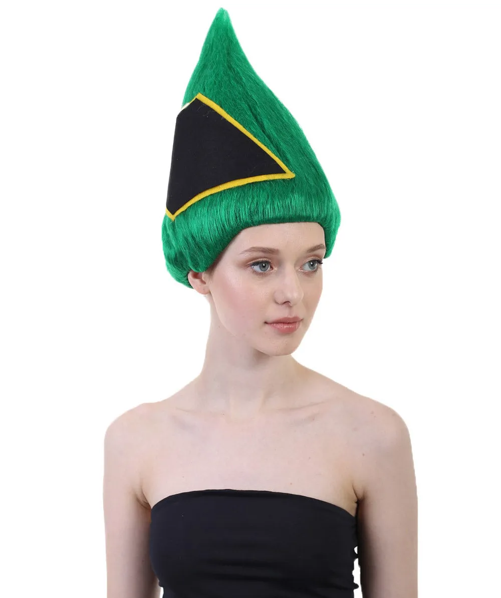 South Africa Flag Troll Wig | National Pride Green Sport Wig | Premium Breathable Capless Cap