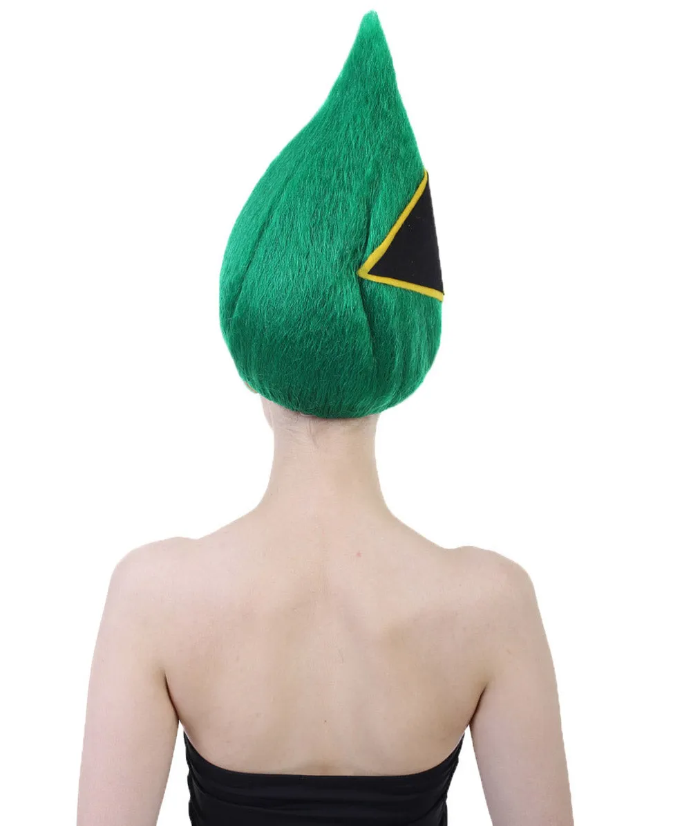 South Africa Flag Troll Wig | National Pride Green Sport Wig | Premium Breathable Capless Cap