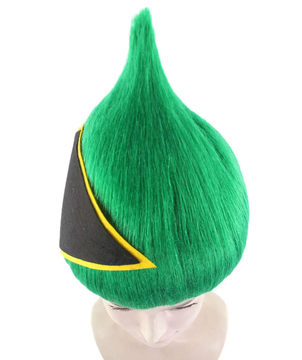 South Africa Flag Troll Wig | National Pride Green Sport Wig | Premium Breathable Capless Cap