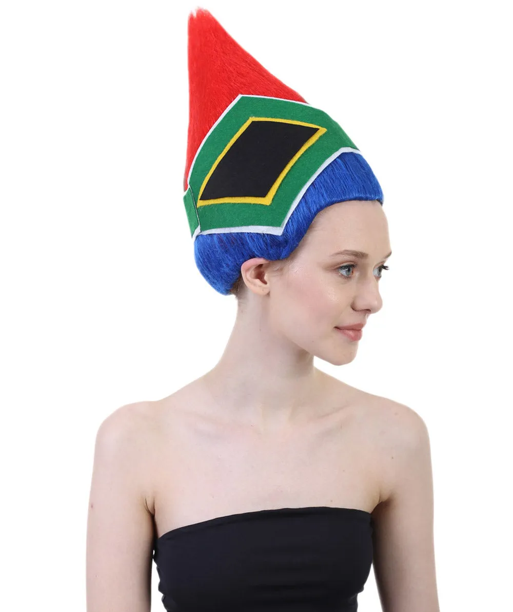 South Africa Flag Troll Wig | National Pride Multicolor Sport Wigs | Premium Breathable Capless Cap