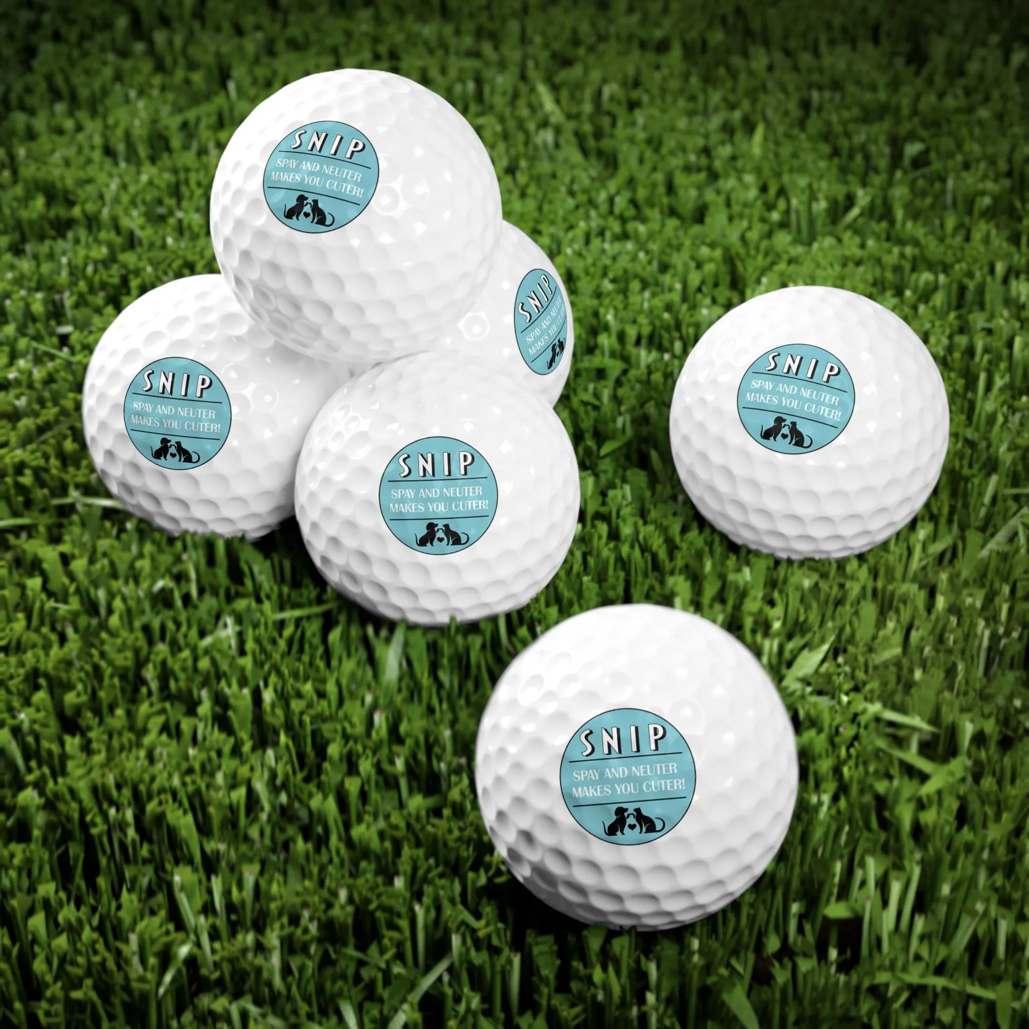 Spay & Neuter Makes You Cuter - SNIP Golf Balls, 6pcs