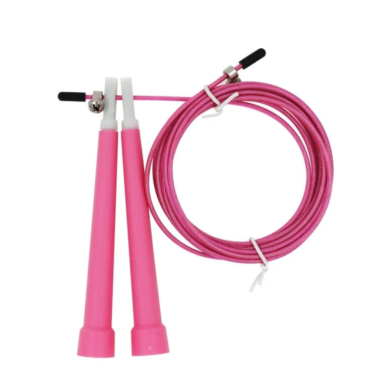 Steel Wire Skipping Skip Adjustable Fitness Jump Rope，Length: 3m(Pink)