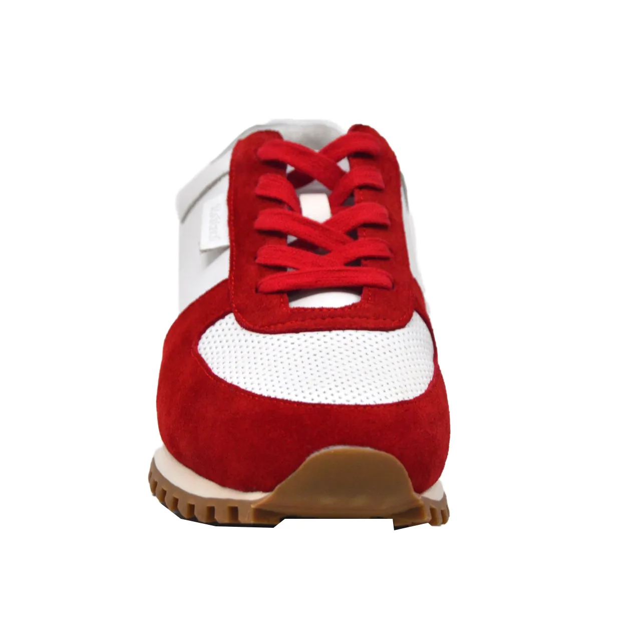 Surrey Red & White Sneakers with Leather and Suede Blend