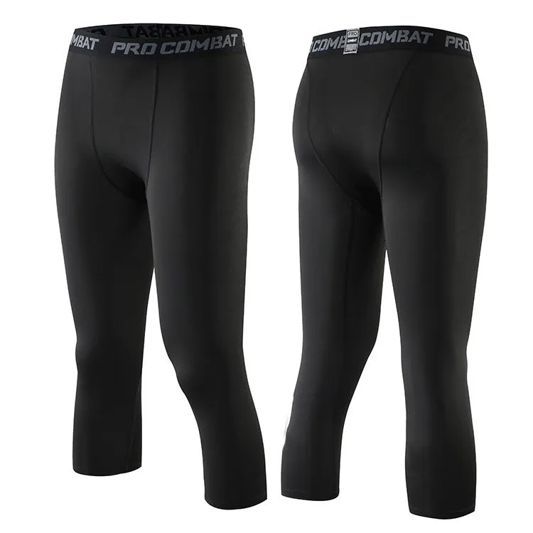 Tights Cropped Sports Training Trousers Men's Running Quick-drying Leggings