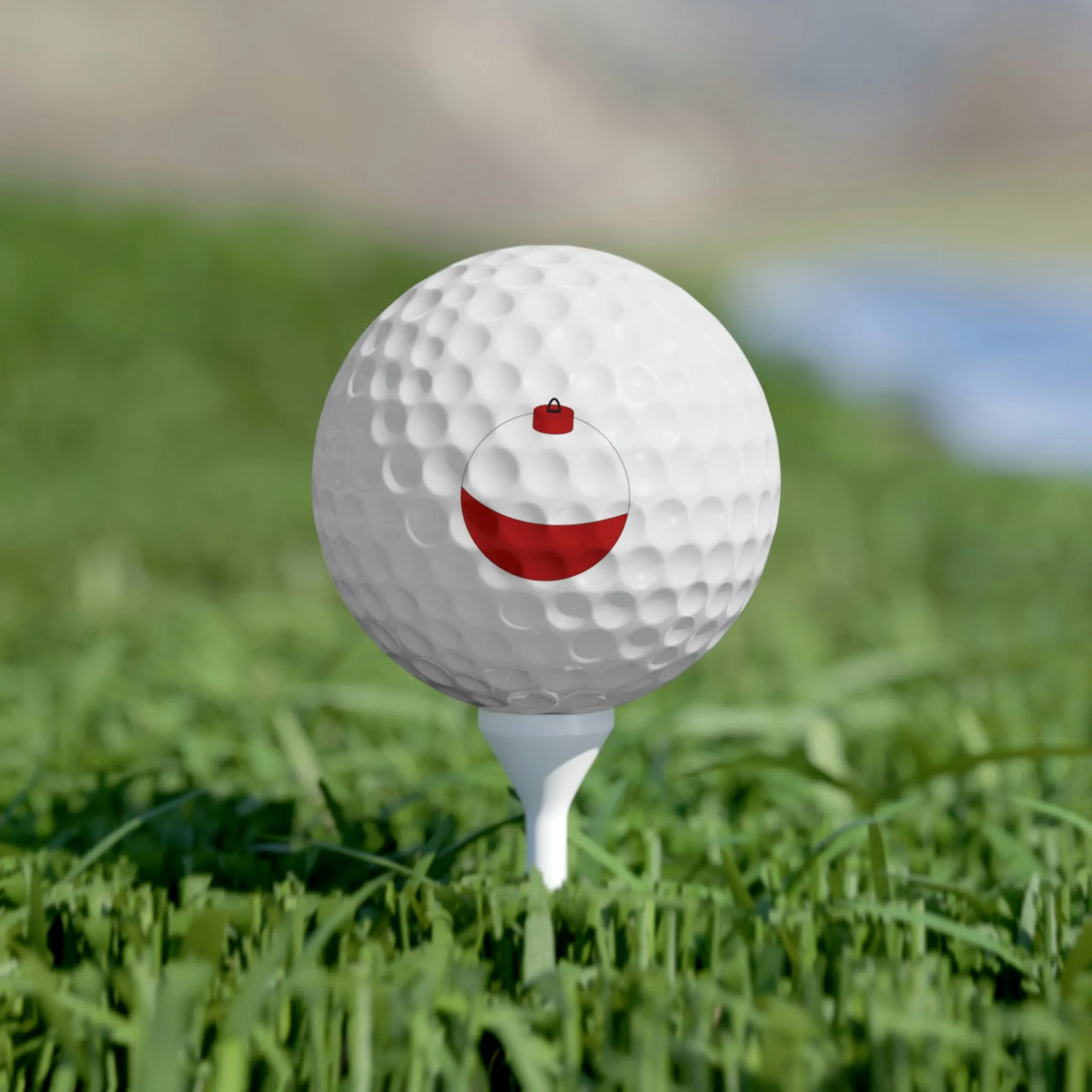 Traditional Red & White Bobber - Golf Balls, 6pcs