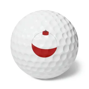 Traditional Red & White Bobber - Golf Balls, 6pcs