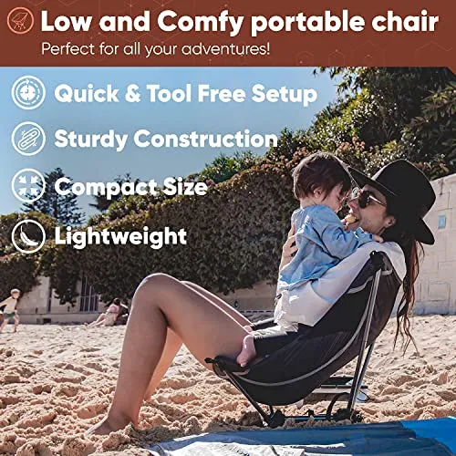 TREKOLOGY Ultralight Camping Chair, Lightweight Camp Chair for Backpacking, Hiking for Adult - YIZI LITE