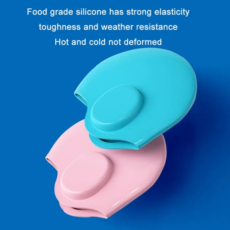 WAVE Waterproof Solid Color Ear Guard Silicone Swimming Cap, Color: Rose Red