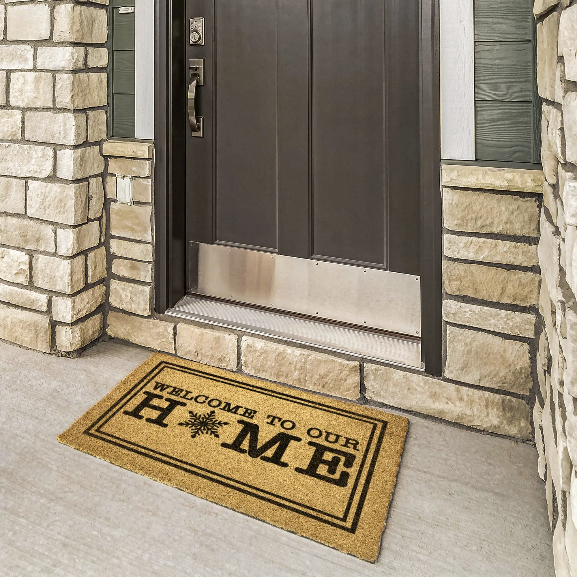 Welcome To Our Home Snowflake Door Mat Rug