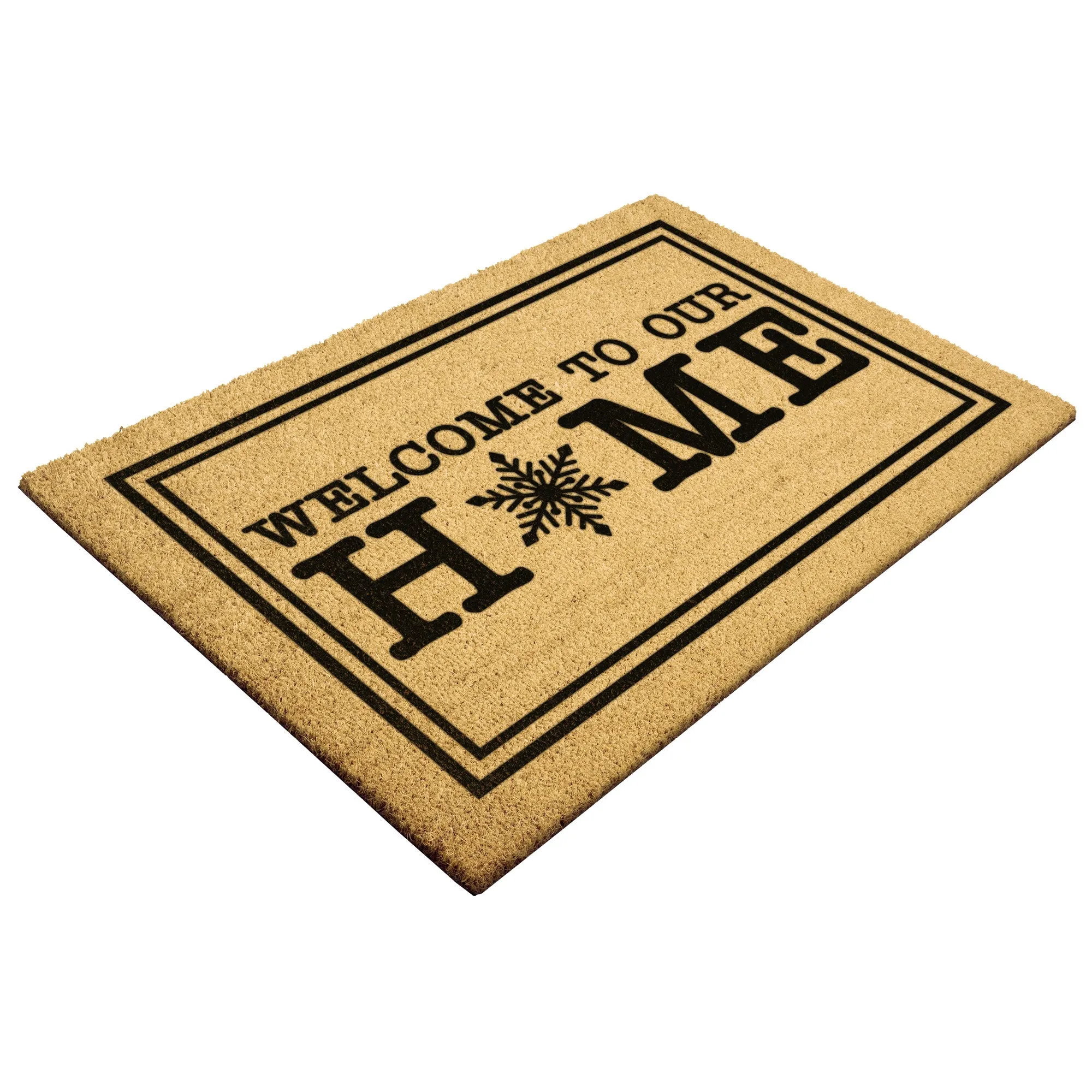 Welcome To Our Home Snowflake Door Mat Rug