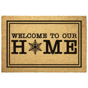 Welcome To Our Home Snowflake Door Mat Rug